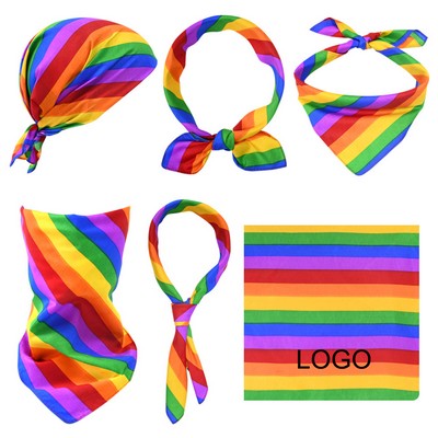 21"x21" Digital Printing Pride LGBT Bandana Rainbow Gay Square Headscarf