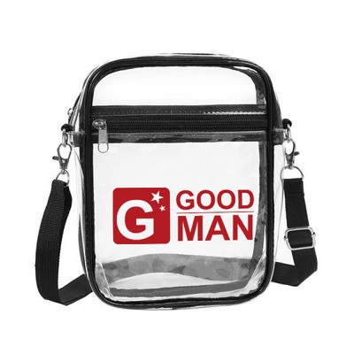 PVC Transparent Single-compartment Crossbody Bag (7'' X 2.3' 'X 8.7'')