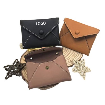 Top-grain Cowhide Envelope-style Coin Purse