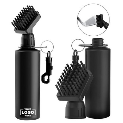 Golf Club Brush Cleaner with Retainer Clip and Squeeze Water Bottle