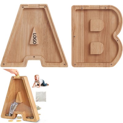 Wooden Letter Coin Bank