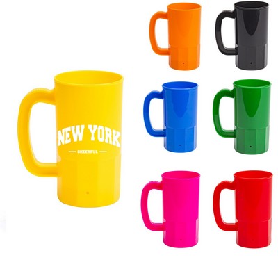 22 Oz Plastic beer mug with handle