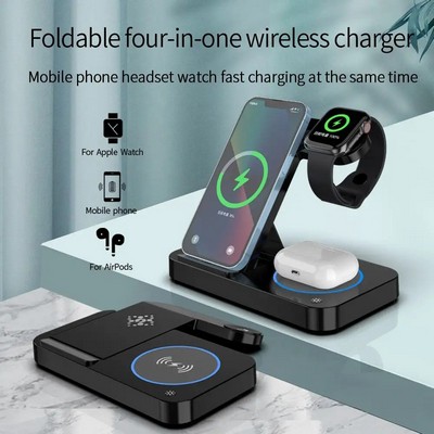 Foldable 15W 3 In 1 Fast Wireless Charging Station