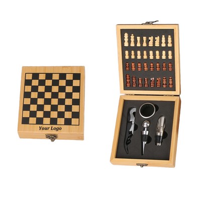 Chess Board & Wine Set