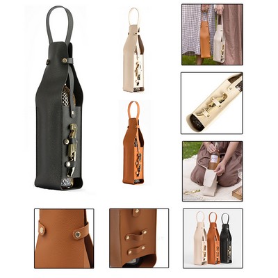 Elegant Leather Wine Carrier