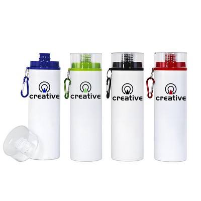 25oz Aluminum Sports Water Bottle with Carabiner