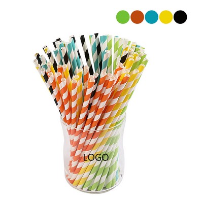 Colorful Striped Paper Straws