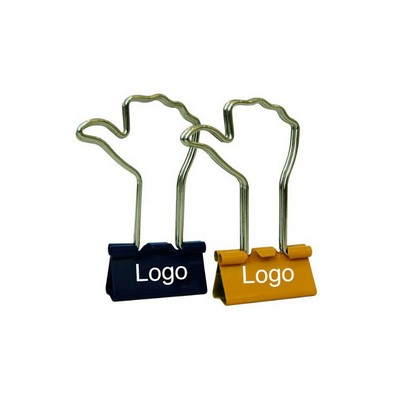 Custom Sharp Thumbs Up Metal Binder Flip Clip