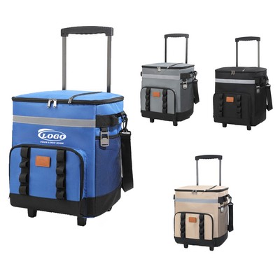 Rolling Insulated Cooler Bag with Telescopic Handle
