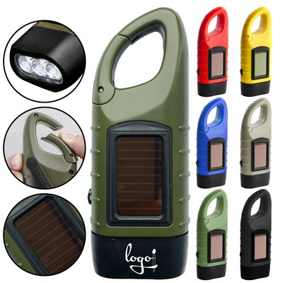 Solar-Powered Flashlight with Carabiner