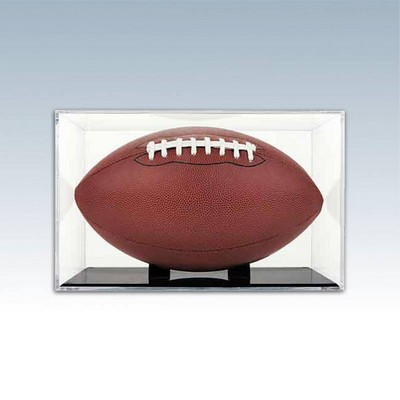 Clear Football BallQube Display Case w/Grandstand Holder