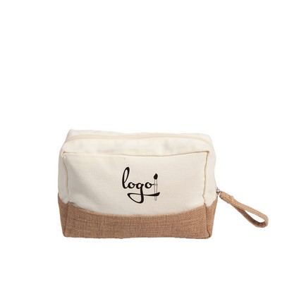 Jute-Trim Toiletry Bag
