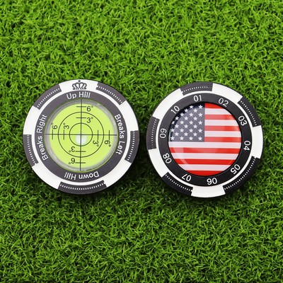 Golf Green Reader and Ball Marker with Horizontal Bubble Level