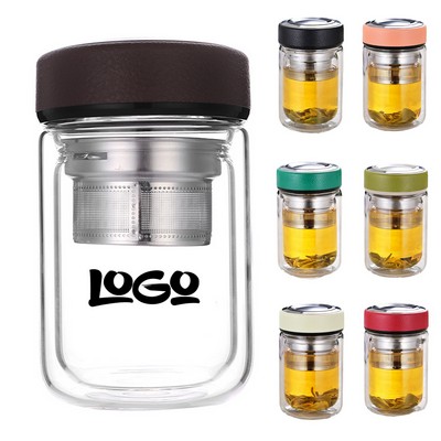 9oz Double Wall Borosilicate Glass Cup w/ Filter