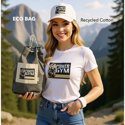 Recycle Cotton Draw String Bag wit Rope