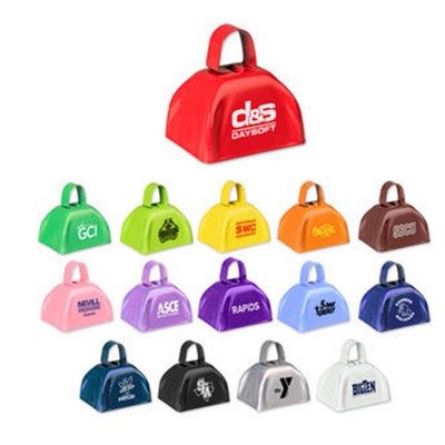3" School Spirit Metal Cowbells Assorted Colors