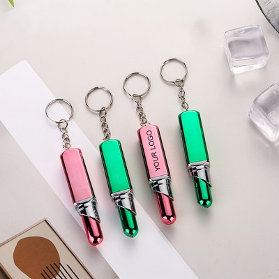 Lipstick Shaped Ballpoint Pen w/Keychain