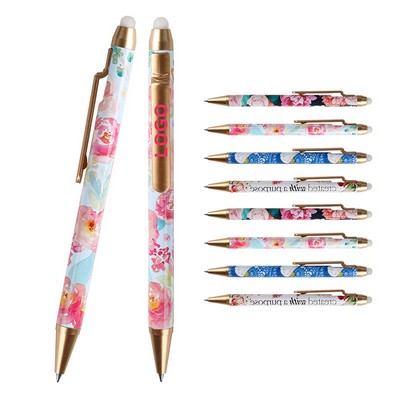Plastic Business Office Pen Flower Film Heat Transfer Custom Pattern Pen