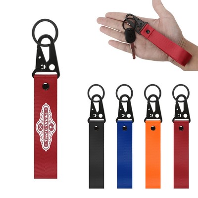 Polyester Wristband Motorcycle Keyring with Black Talon Buckle