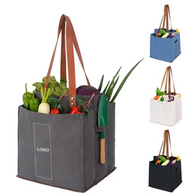 Multi-Pockets Canvas Shopping Tote