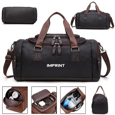 7.9 Gallon Pu Leather Sport Gym Duffle Travel Bag