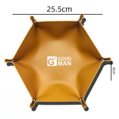 Hexagonal Leather Storage Tray-Big Size