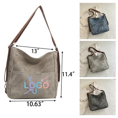 Compact Canvas Travel Tote Bag