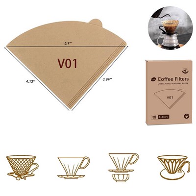 Fan-shaped Drip Coffee Filter Paper 100pcs/box