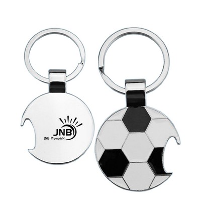 Football Shaped Keychain With Bottle Opener