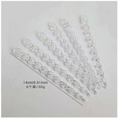 Christmas Tree Ornaments Transparent Icicle Snowflake Reindeer Hanging Decorations