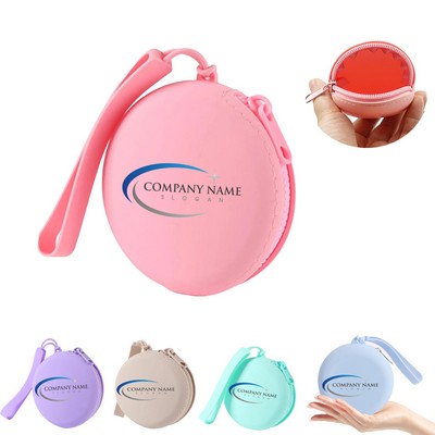 Round Silicone Coin Purse Storage Bag