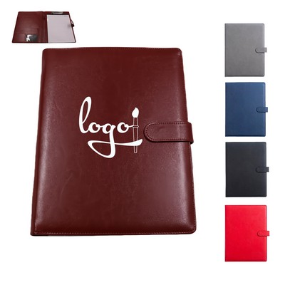 Eco-Friendly A4 PU Portfolio Folder with Notepad