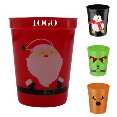 16 oz Reusable Christmas Plastic Cup