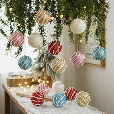 Pearl Foam Christmas Ball Ornament 8CM