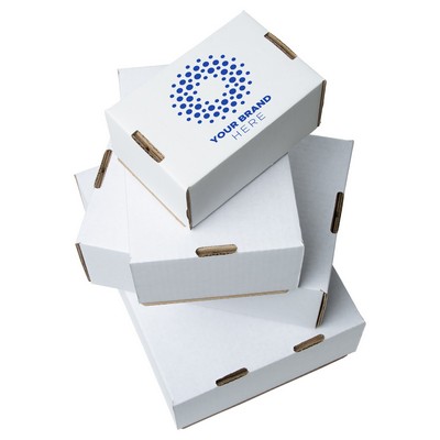 One Color White Display Mailer Box w/1 Sided Imprint On Outside Lid (6" x 4" x 3")