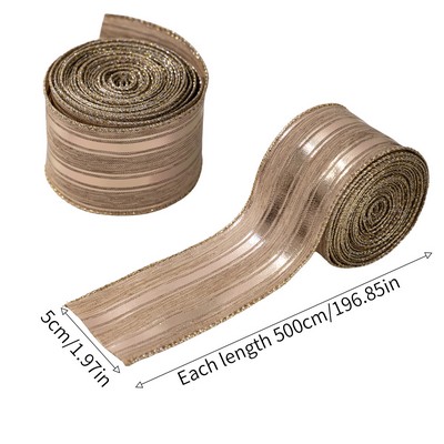 Burlap Christmas Ribbon Tree Wreath Decorative Tape Holiday Atmosphere DIY Ribbon Decor