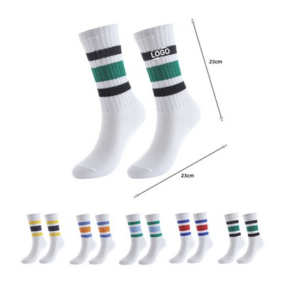 Retro Striped Crew Socks