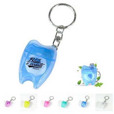 Tooth Shape Dental Floss Keychain