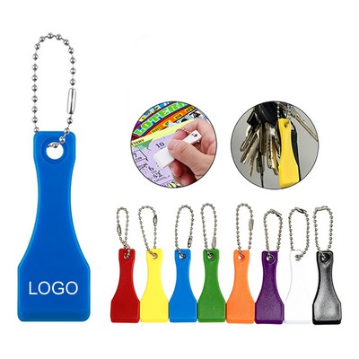 Portable Plastic Lottery Scratcher Keychain