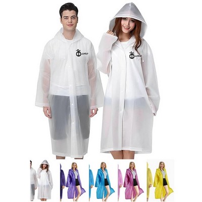 Reusable EVA Rain Ponchos for Adults, Waterproof Raincoats