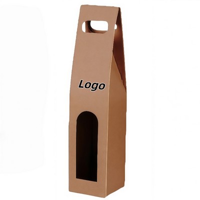 Heavy Duty Kraft Wine Box for Single Bottle Gift Packaging