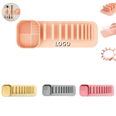 Silicone Wall-mounted Multifunctional Makeup Brush Cleaning, Drying & Storage Rack