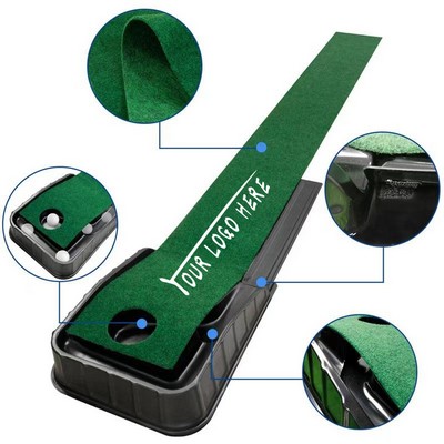 Golf Practice Mat with Ball Return