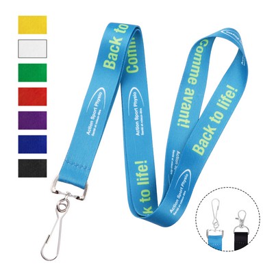3/4" Polyester Lanyards For ID Badges W/ Metal Swivel Clasp