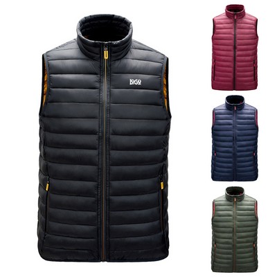 Men's Stand-up Collar Puffer Vest