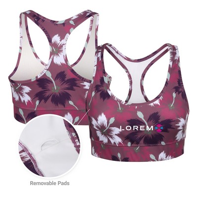 Women's Padded Racerback Workout Sports Bra (Full Color Sublimation)