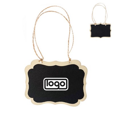 Mini Wooden Chalkboard Hanging Tag w/ String