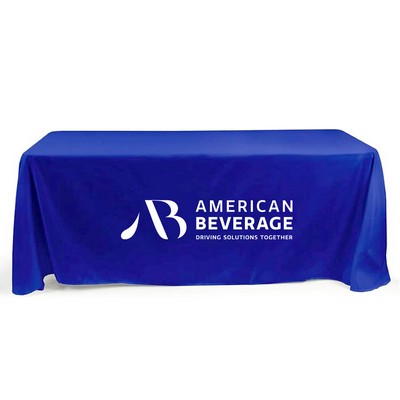 96' x 30"T x 30"H - 4 Sided Standard Table Throws with Full Color Print, Tricot 250GSM (7.4oZ)
