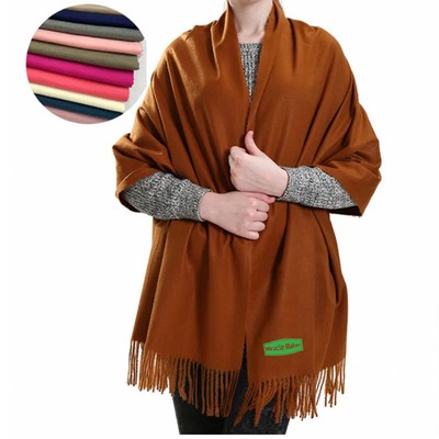 Winter Scarf Solid Color Shawls Wraps With Tassels