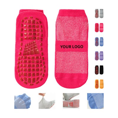 Kids Grip Trampoline Socks Combed Cotton